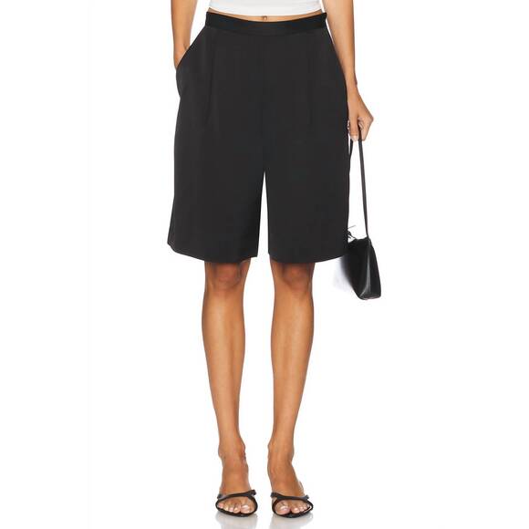 NEW SUSANA MONACO satin relaxed fit short in black